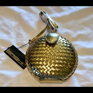 Sasha gold metallic handbag